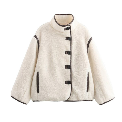 Damen Kuschelige Fleecejacke mit modernem Stehkragen und praktischen Taschen Drune