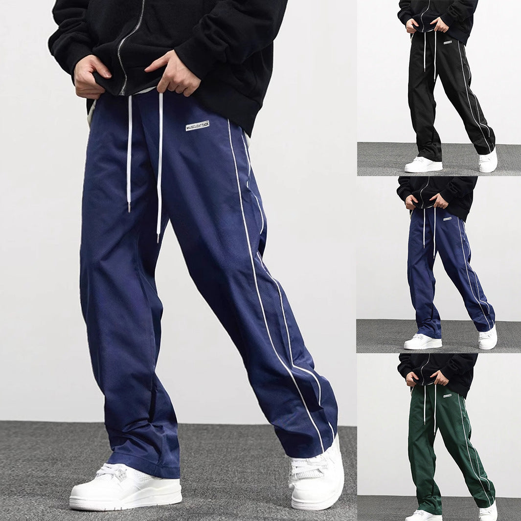 Herren Hochwertige Freizeithose mit verstellbarem Bund und seitlichen Streifen Drune