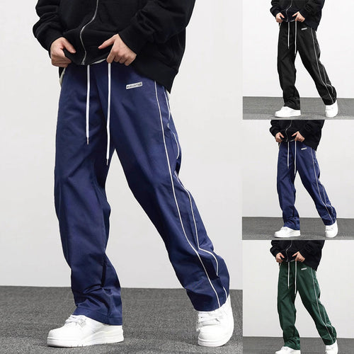 Herren Hochwertige Freizeithose mit verstellbarem Bund und seitlichen Streifen Drune