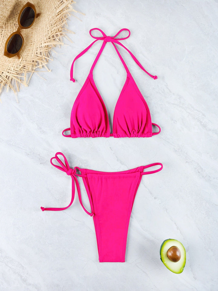 Damen Triangel-Bikini-Set mit verstellbarem Rückenverschluss Drune