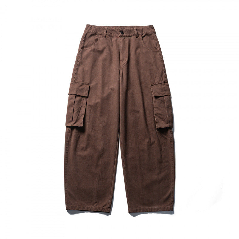 Unisex Weite Cargo-Hose im Baggy‑Schnitt mit tiefem Schritt, aufgesetzten Klappentaschen und cleanem Finish Drune