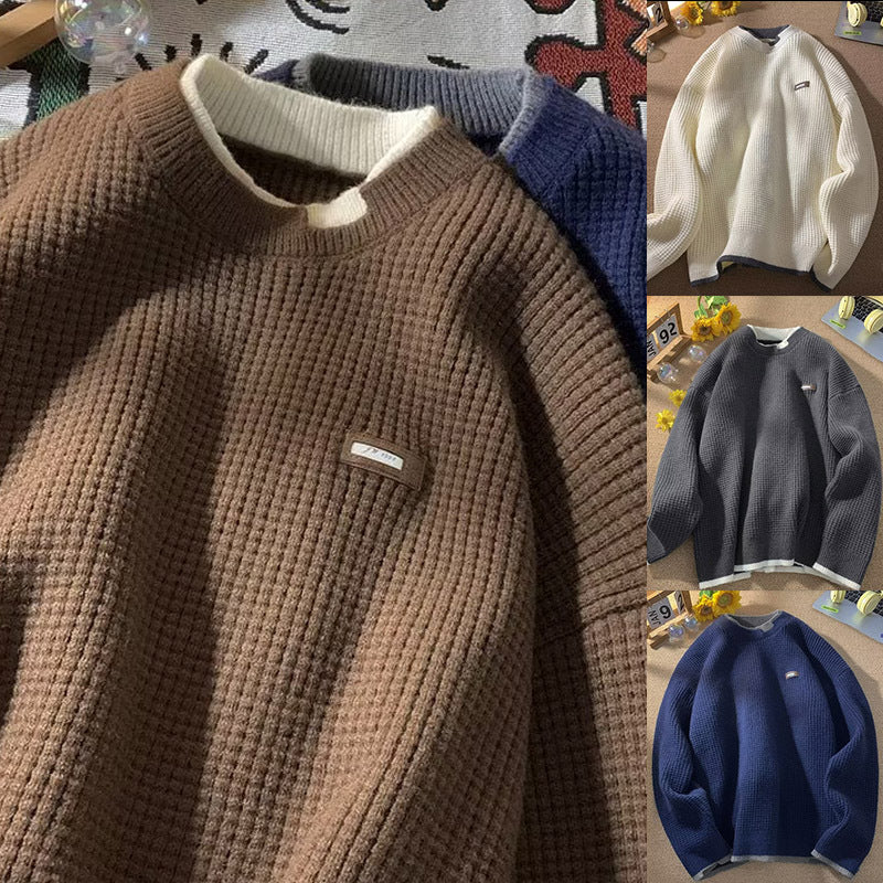Herren Grobstrickpullover mit hohem Kragen Drune