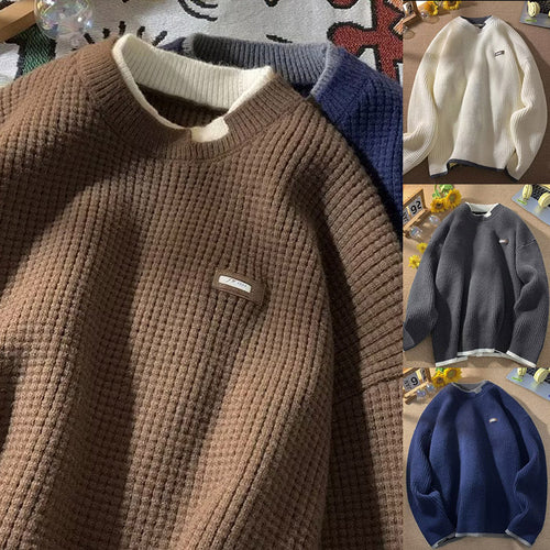 Herren Grobstrickpullover mit hohem Kragen Drune