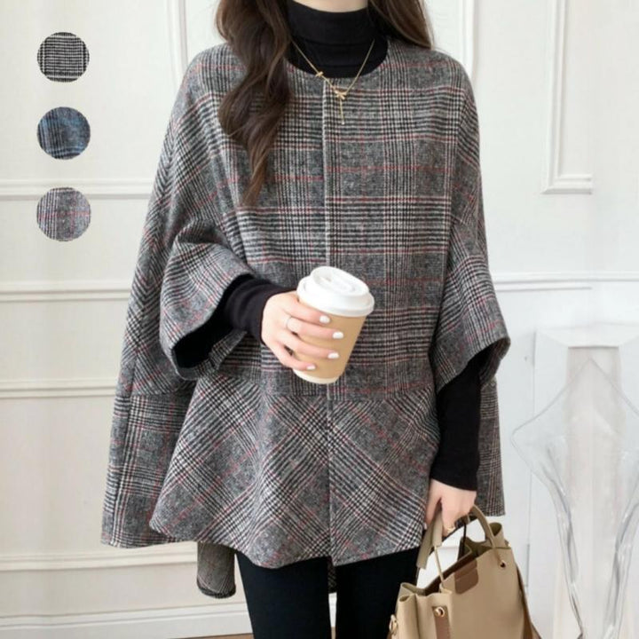 Damen Oversized Cardigan im modernen Karomuster Drune