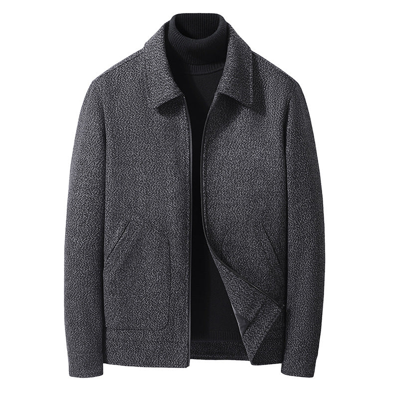 Herren Elegante strukturierte Übergangsjacke mit Hemdkragen und weich gefüttertem Innenfutter Drune