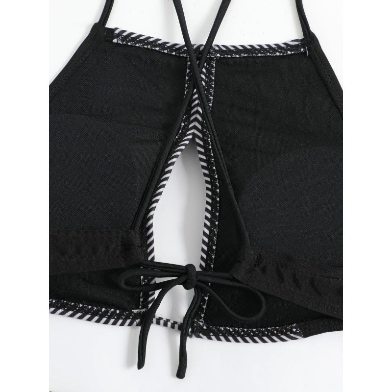 Damen Sport-Bikini mit modischem Streifen-Design und verstellbaren Trägern Drune