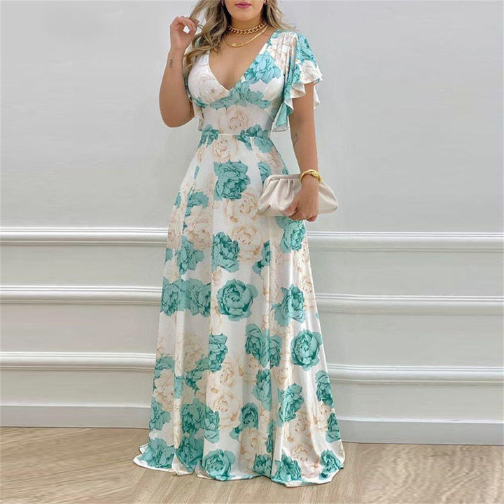 Damen Maxikleid mit romantischem Blumenmuster Drune