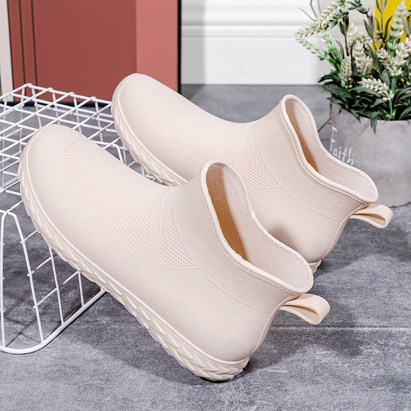 Damen Elastischer Strick-Slip-On Ankle-Sneaker mit Profilsohle Drune