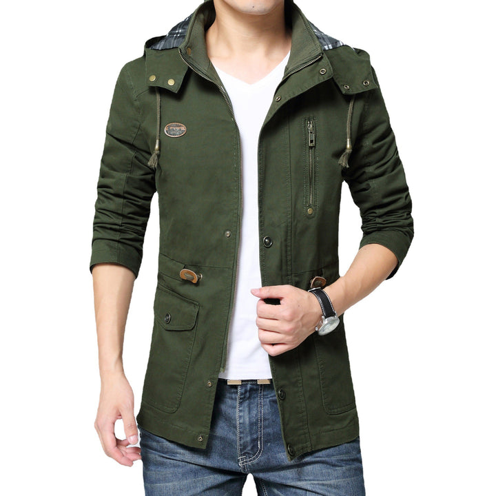 Herren Kapuzen-Parka im Fieldstyle mit Kordelzug und Reißverschluss Drune