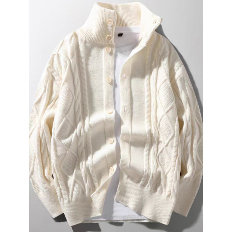 Damen Strickjacke mit hochwertiger Struktur und modernem Stehkragen Drune