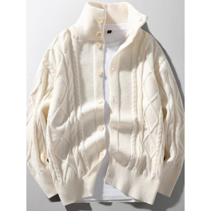 Damen Strickjacke mit hochwertiger Struktur und modernem Stehkragen Drune