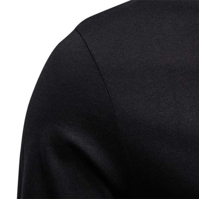 Herren nan tailliertes Langarmshirt im Henley-Stil mit kurzem V-Ausschnitt, Zierknöpfen und Brustleistentasche Drune