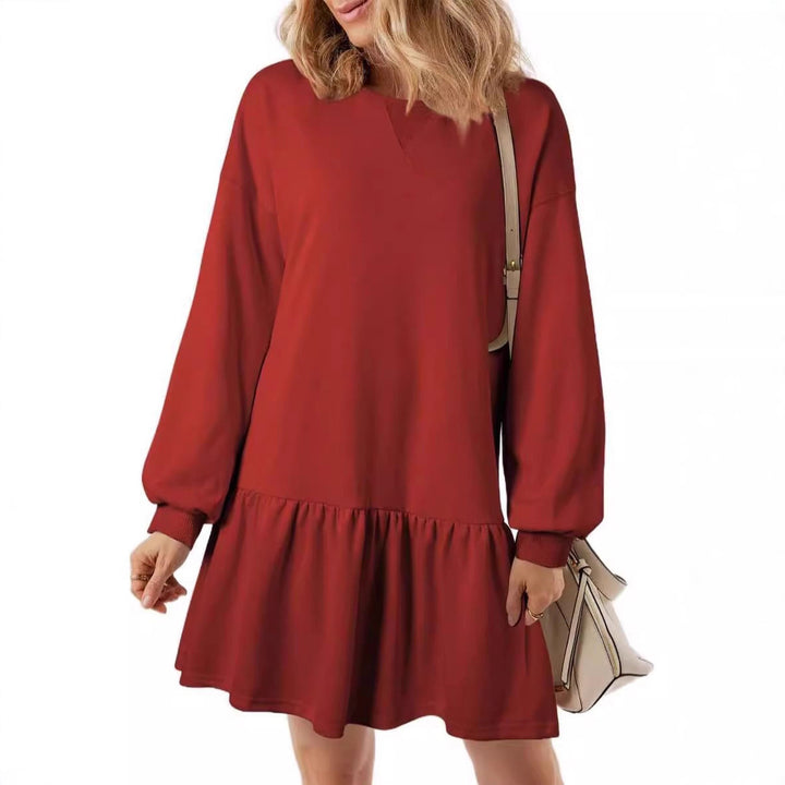 Damen Pulloverkleid mit Volant-Saum und lässigem Schnitt Drune