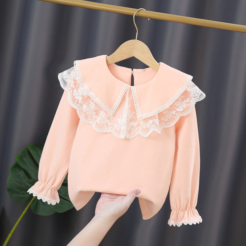 Damen Bluse mit elegantem Spitzenkragen Drune
