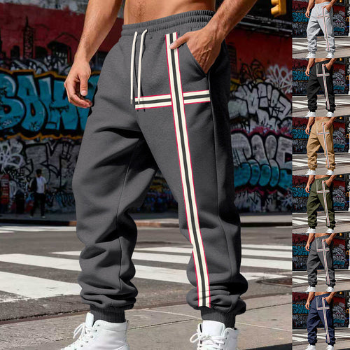 Herren Jogginghose mit seitlichem Tape-Streifen und elastischem Kordelbund Drune