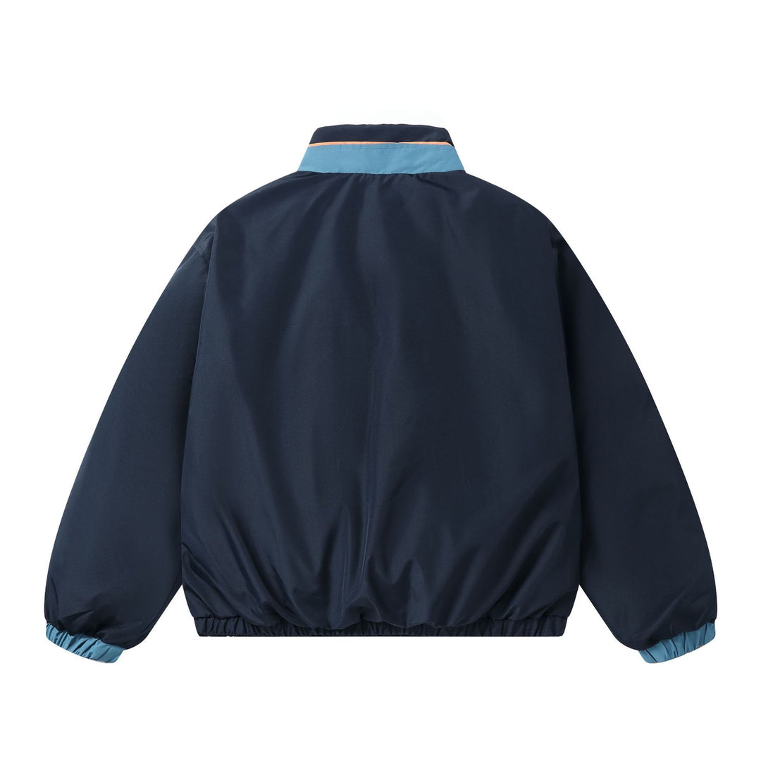 Damen Boxy Leicht-Windbreaker mit hohem Stehkragen und kontrastbesetzten Eingrifftaschen Drune