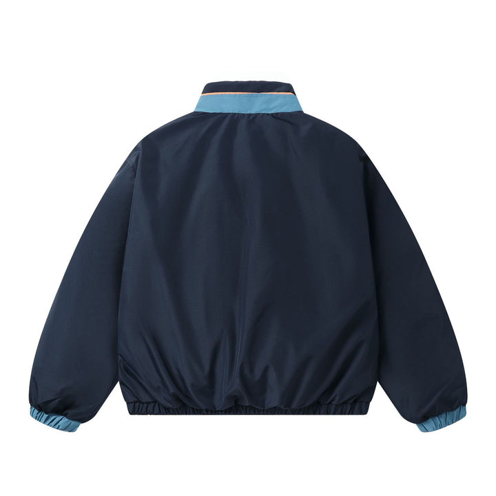 Damen Boxy Leicht-Windbreaker mit hohem Stehkragen und kontrastbesetzten Eingrifftaschen Drune