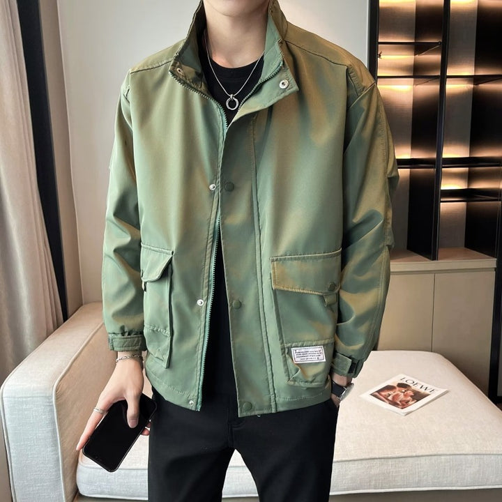 Unisex modische Utility-Jacke mit hohem Kragen Drune