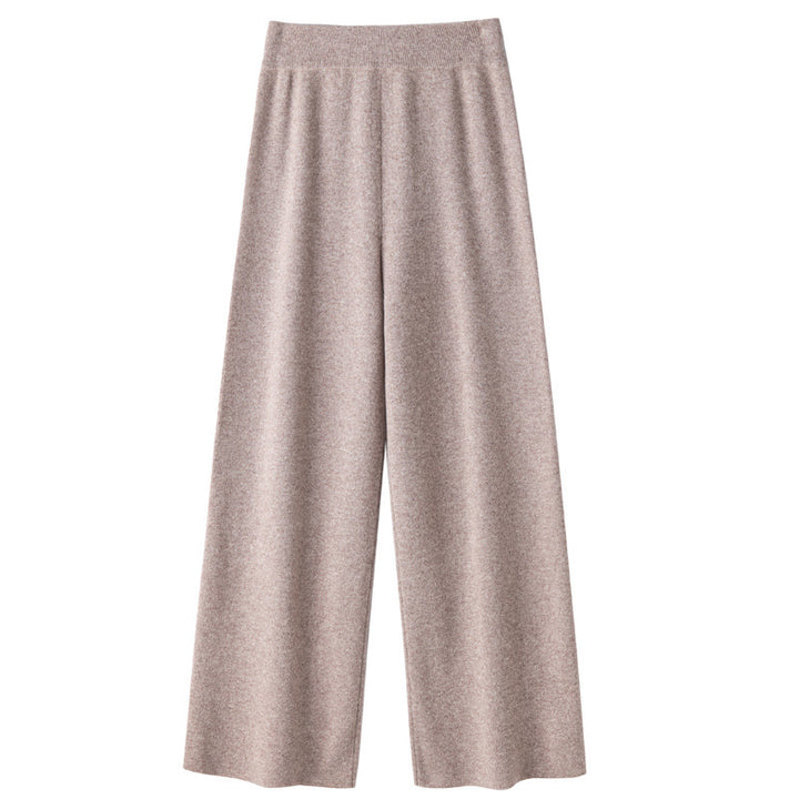 Damen Weite Strickhose mit hohem Bund und kaschmirähnlicher Weichheit Drune
