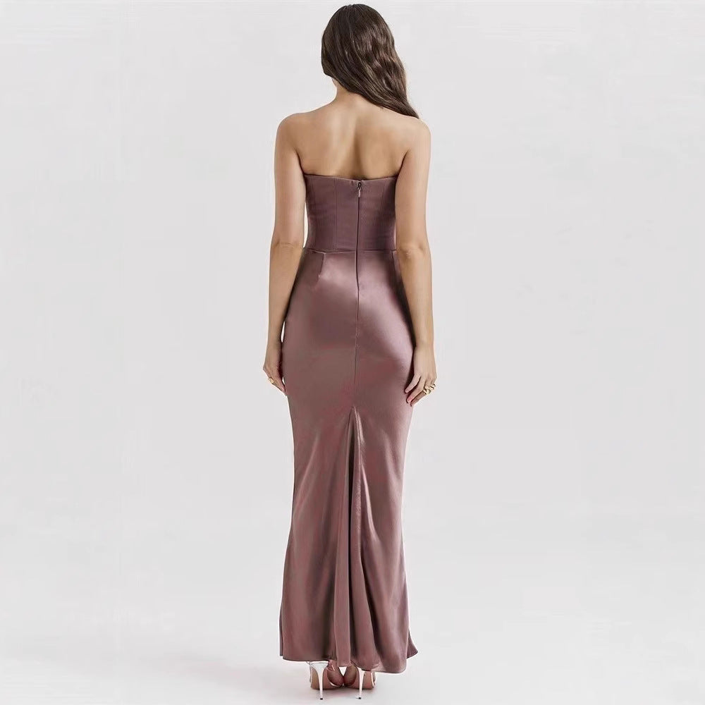 Damen Abendkleid mit figurbetontem Schnitt und eleganten Drapierungen Drune
