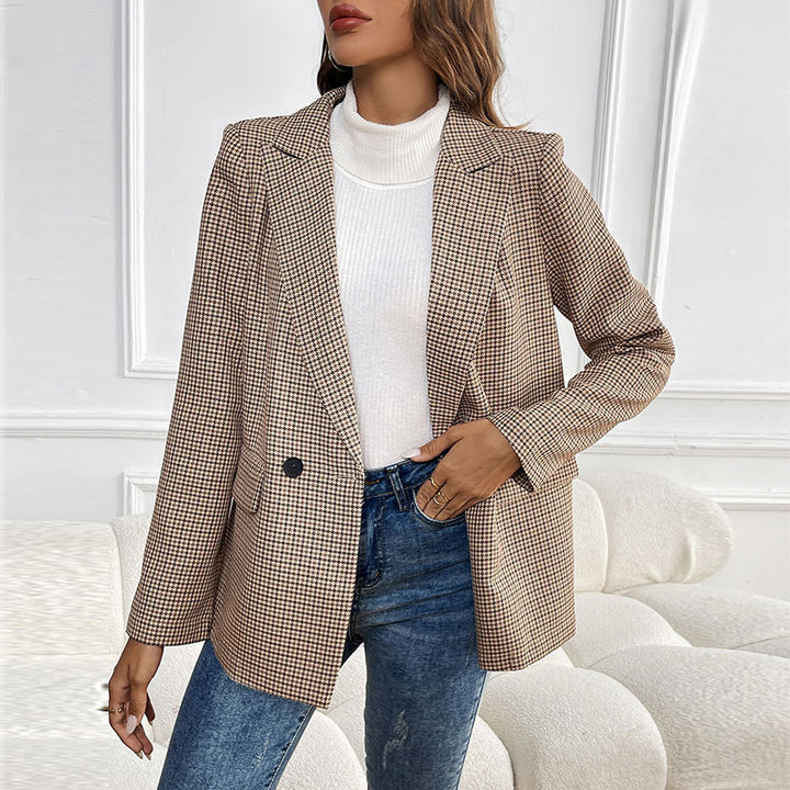 Damen Karierter Blazer im eleganten Schnitt Drune