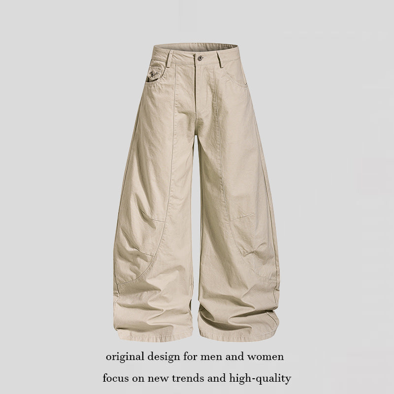 Damen Weite Culotte‑Hose mit hohem Bund, Taschen‑Details und markanten Teilungsnähten Drune