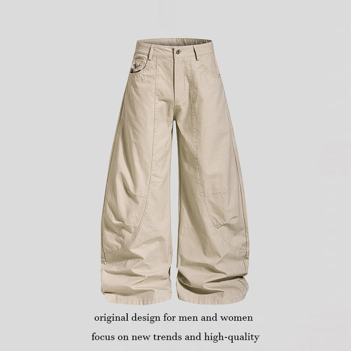 Damen Weite Culotte‑Hose mit hohem Bund, Taschen‑Details und markanten Teilungsnähten Drune