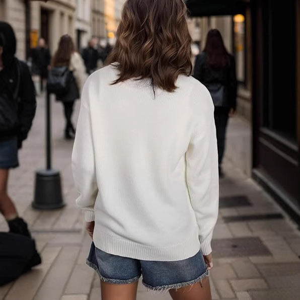 Damen lässiger Pullover mit amerikanischem Flaggenmotiv Drune