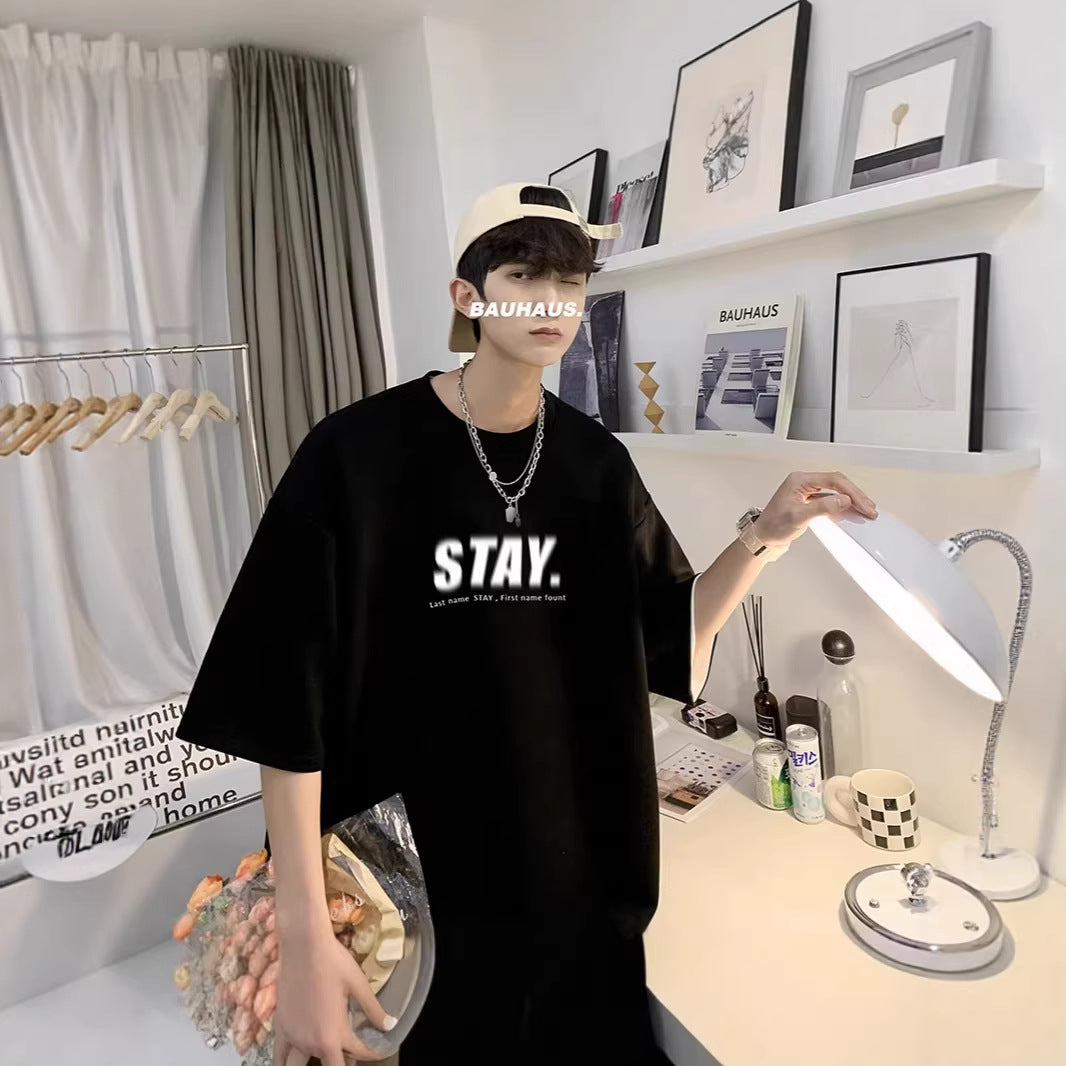 Herren Oversized T-Shirt mit modernem Schriftzug Drune