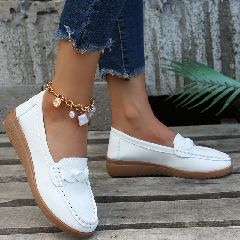 Damen Mokassin Schuhe mit eleganten Flecht-Details Drune