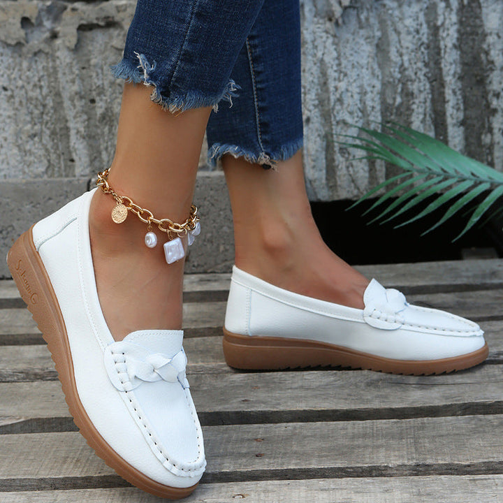 Damen Mokassin Schuhe mit eleganten Flecht-Details Drune