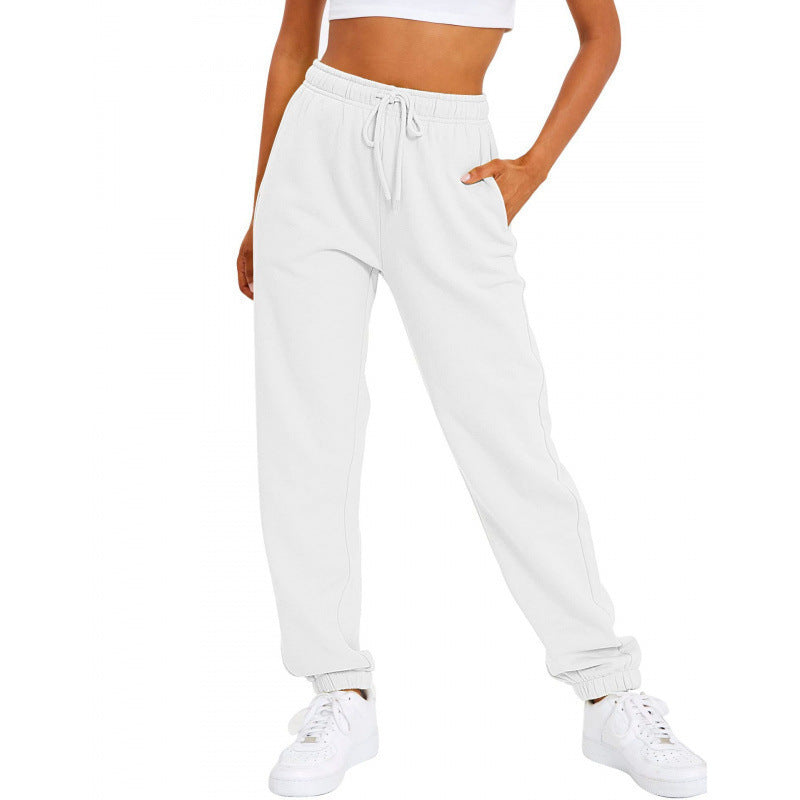Damen nan locker sitzende Jogginghose mit hohem Komfortbund, verstellbarem Kordelzug und tiefen Seitentaschen Drune