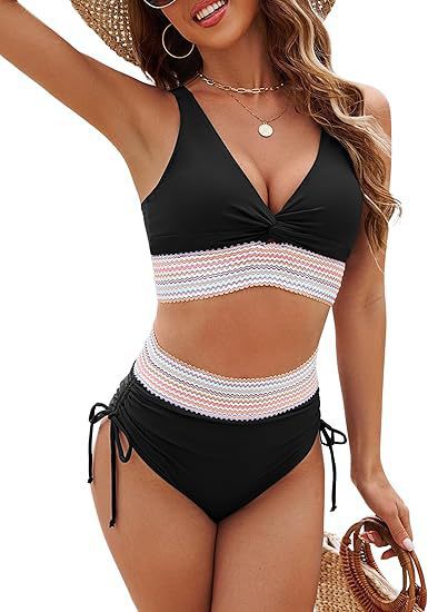 Damen Hochgeschnittener Bikini mit romantischem Spitzen-Detail Drune
