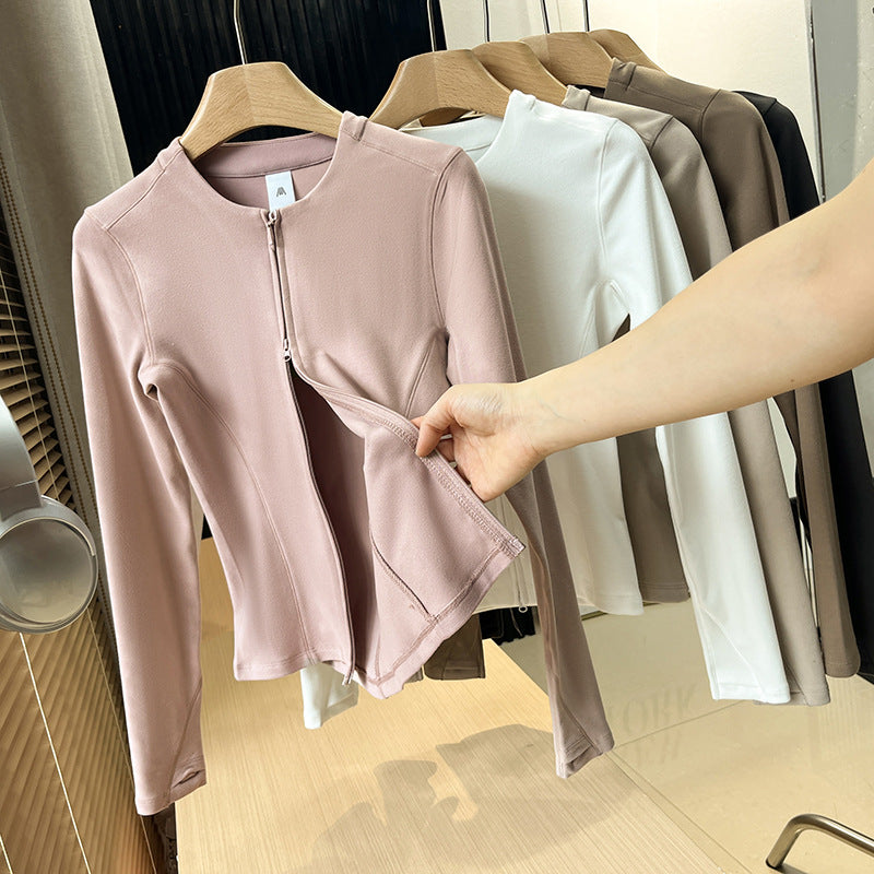 Damen sportliche Langarmjacke mit leichtem, atmungsaktivem Material Drune