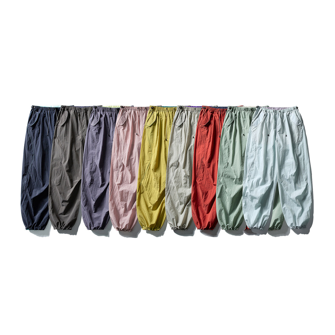 Unisex Weite Utility-Hose mit Ballon‑Silhouette, elastischem Tunnelzugbund und Bündchen Drune