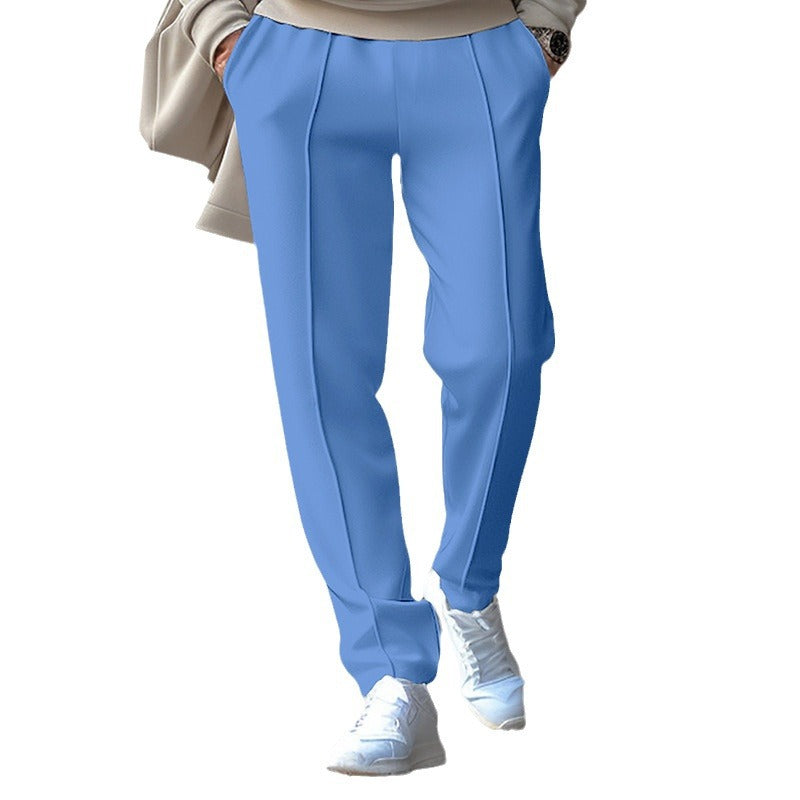 Unisex nan tapered Freizeit-Hose mit Bügelfalte, elastischem Tunnelzugbund und geradem Bein Drune