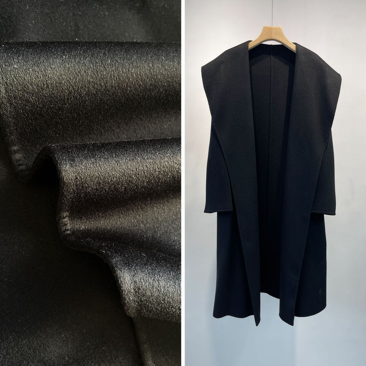 Damen Luxe Langhaarmantel aus Wolle-Mischung Drune