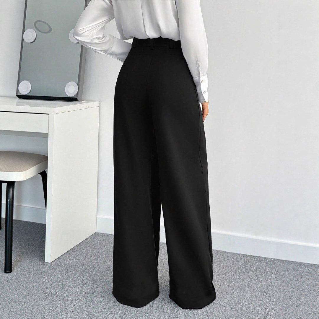 Damen Hochtaillierte Weitbein-Hose mit Gürtel Drune