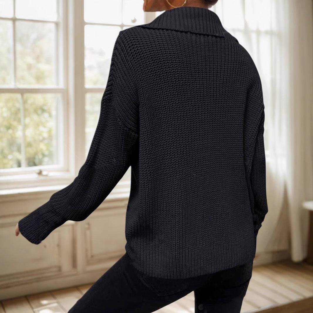 Damen lockerer Strickpullover Drune