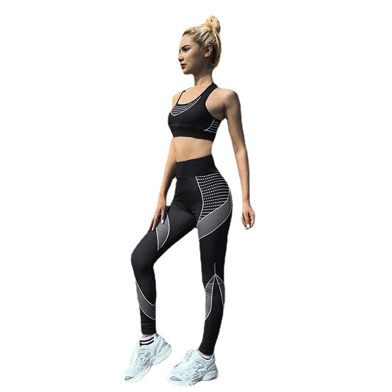 Damen sportliches Trainingsset mit Hochleistungs-BH und figurbetonten Leggings Drune