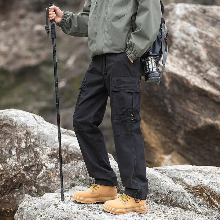 Herren Outdoor-Cargo-Hose mit verstellbarem Tunnelzugbund, Knieverstärkung und Mehrfachtaschen Drune