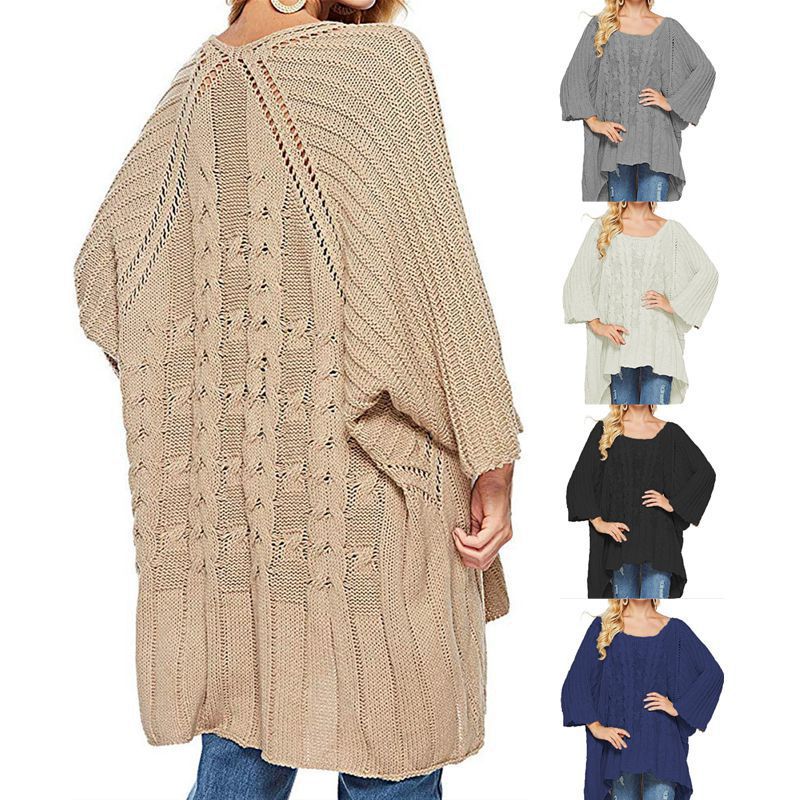 Damen Großer Strickpullover mit weitem Schnitt und harmonischem Rippmuster Drune