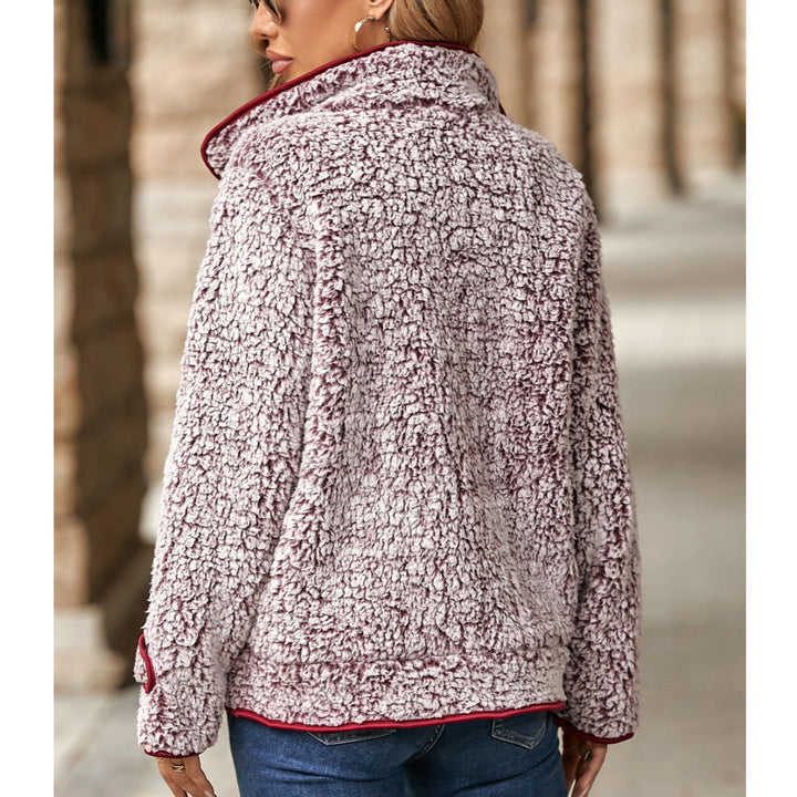 Damen Fleecejacke mit hohem Kragen und kuscheliger Textur Drune