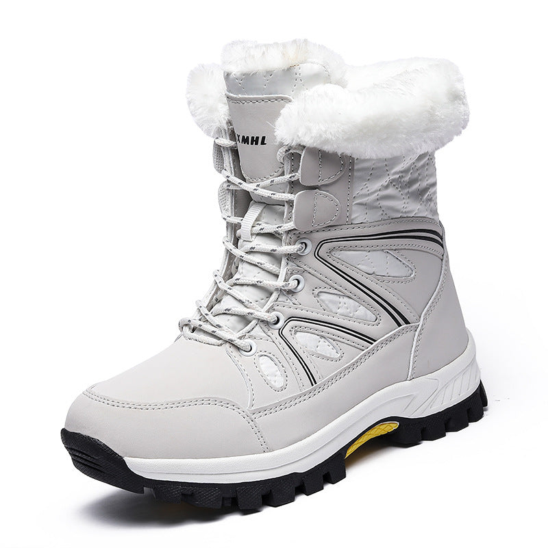 Damen Gefütterte Winter-Trekkingschuhe mit Kunstfellkragen und rutschfester Profilsohle Drune