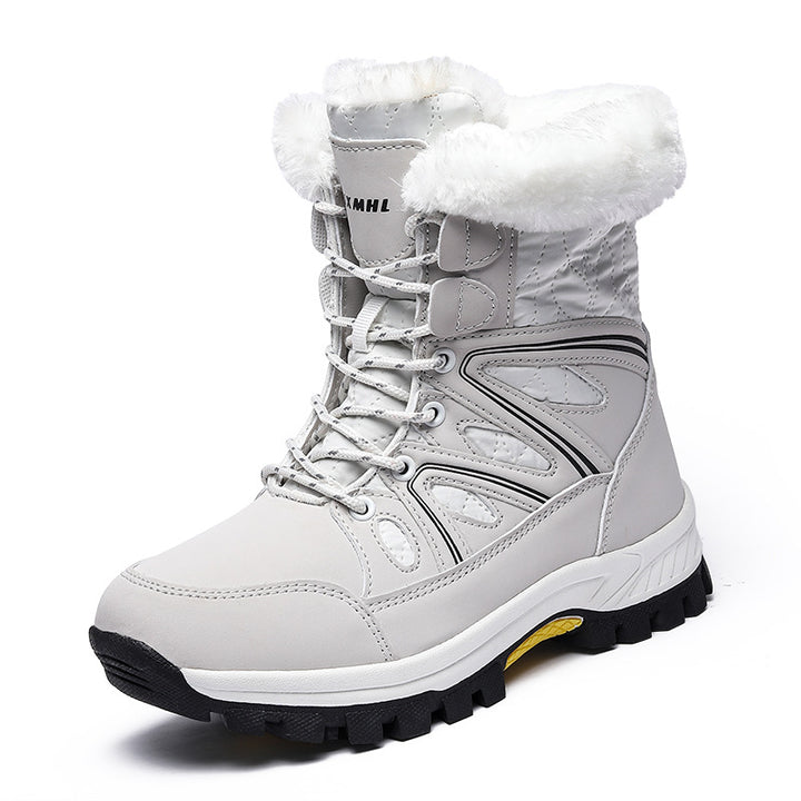 Damen Gefütterte Winter-Trekkingschuhe mit Kunstfellkragen und rutschfester Profilsohle Drune