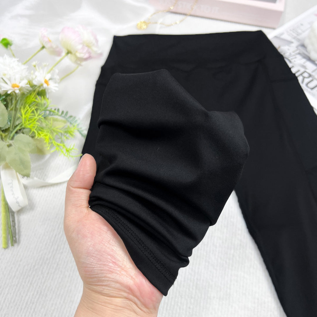 Damen Sportliche Leggings mit elastischem Rippmaterial und ausgestellten Säumen Drune