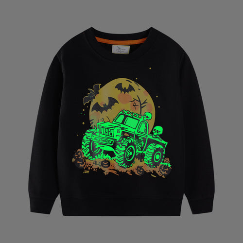 Jungen Sweatshirt mit gruseligem Monster-Truck-Motiv Drune