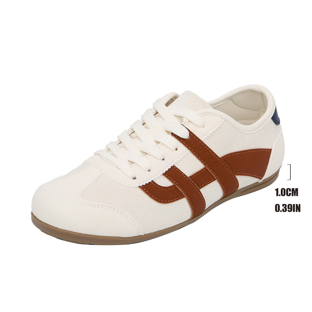Damen Retro-Runner Slim Sneaker mit flacher Gummisohle und Zierstreifen Drune