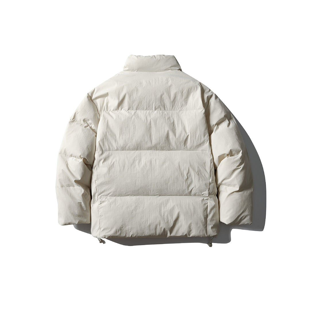 Unisex Kurz geschnittene quadratische Stepp‑Pufferjacke mit hohem Funnel‑Kragen und verstellbarem Saum Drune