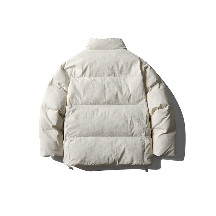 Unisex Kurz geschnittene quadratische Stepp‑Pufferjacke mit hohem Funnel‑Kragen und verstellbarem Saum Drune